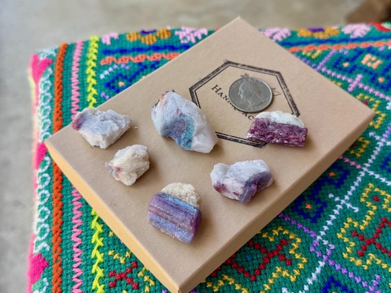 Paraiba Tourmaline Lot, Bicolor Pink and Blue, 6 pcs, New Find, Rio Grande Del Norte, Brazil B337