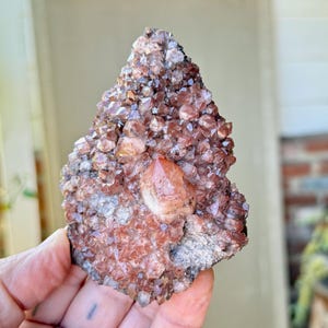 Red Lithium Phantom Quartz Cluster, 232g, New Find, Energetic Balance and Relaxation, Minas Gerais, Brazil W640