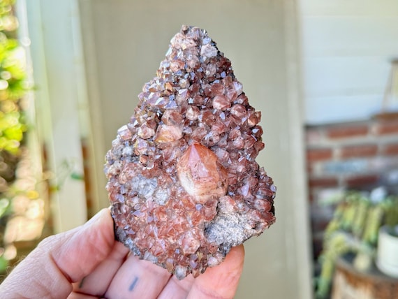 Red Lithium Phantom Quartz Cluster, 232g, New Find, Energetic Balance and Relaxation, Minas Gerais, Brazil W640