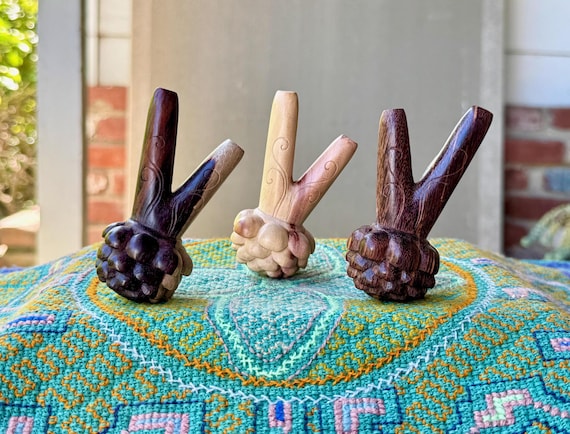 Kuripe with Floral Carving, Traditional Shamanic Applicator Pipe, Hand Carved from a Single Block of Native Hardwood