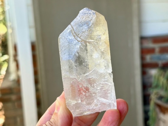 Trigonic Dissolution Quartz, Self-Healed Earthquake Indication, 404g, Spiritual Evolution, Francisco Sa, Minas Gerais, Brazil V070