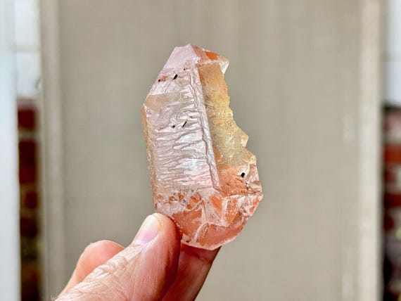 Ancient Sage Tangerine Dissolution Quartz, Double Terminated & Hydrothermally Etched, 81g, Spiritual Transformation, Para, Brazil S044