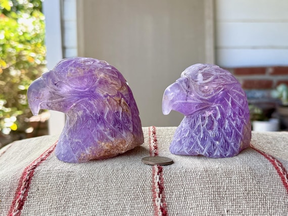 Amethyst Eagle, Hand Carved Shamanic Totem Statue, Handmade in Peru