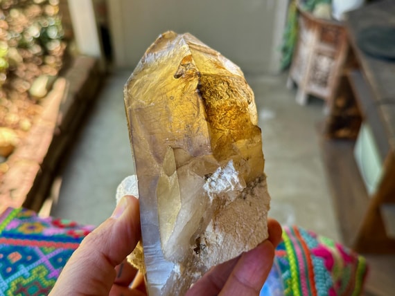 Smoky Citrine, Etched Facets & Feldspar Inclusion, 813g, Manifestation and Creativity, Aracuai, Minas Gerais, Brazil W281