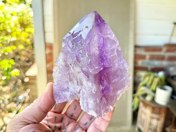 Trigonic Amethyst with Hydrothermal Etchings, 805g, New Find, Dissolution Crystal for Spiritual Evolution, Pernambuco, Brazil W583
