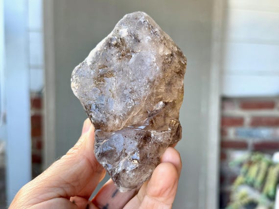 Elestial Smoky Quartz, Hydrothermal Etchings & Rounded Edges, 454g, Root Chakra, Aracuai, Minas Gerais, Brazil W710