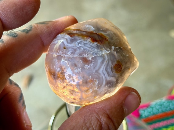 Enhydro Ocean Agate with Ancient Moving Water, 90g, Earth & Water Elements, Stability and Self-Reliance, Brazil A925