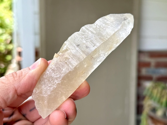 Lemurian Quartz with Golden Rutile Inclusions, 150g, New Find, Diamantina, Minas Gerais, Brazil T015