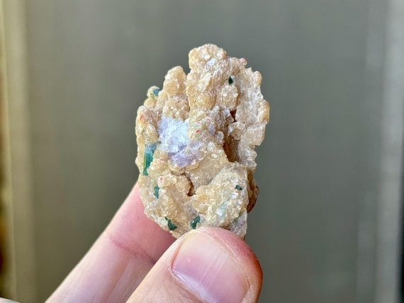 Golden Mica with Teal Blue Tourmaline, 22g, New Find, Throat Chakra Crystal, Agua Branca, Minas Gerais, Brazil S472