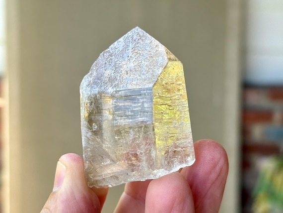 Golden Healer Starbrary Quartz, Coded Crystal with Etched Facets, 105g, Water Clear Quartz with Extraterrestrial Star Markings, Brazil T197