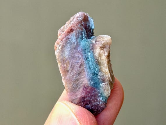Paraiba Tourmaline, Bicolor Pink & Blue, 10g, New Find, Rio Grande Del Norte, Brazil B371