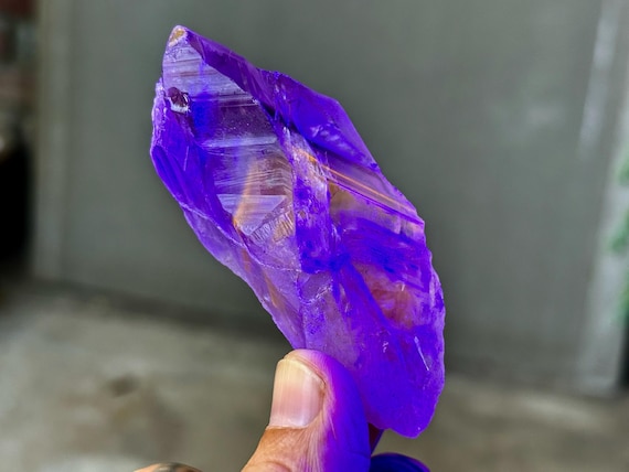 Powellite Phantom Amethyst Quartz, UV Reactive & All Natural, 82g, New Find, Raw Unpolished Powellite Quartz, Bahia, Brazil T398