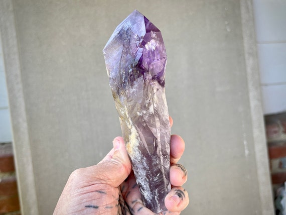 Dragon's Tooth Amethyst, 7" All-Natural Root Amethyst Crystal, 466g, Rare Find, Bahia, Brazil X213