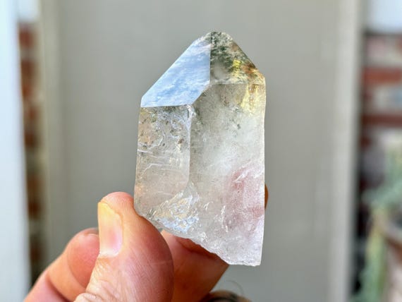 Green Chlorite Phantom Quartz, Semi-Polished, 69g, Heart Chakra, Nature Spirits, Corinto, Minas Gerais, Brazil A410