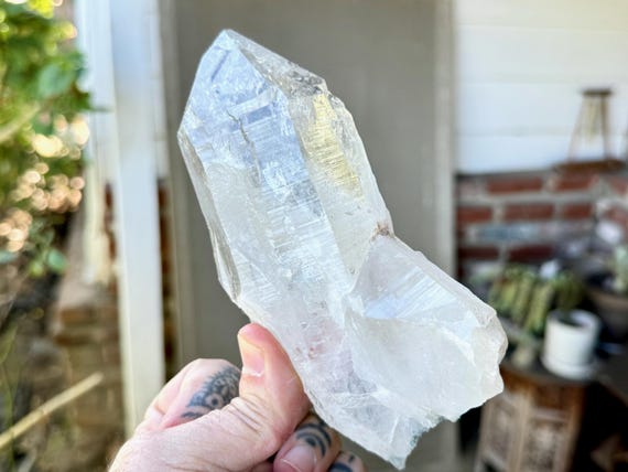 Himalayan Cathedral Quartz, Water Clear, 645g, High-Altitude Quartz for Heart Healing and Purification, India X176