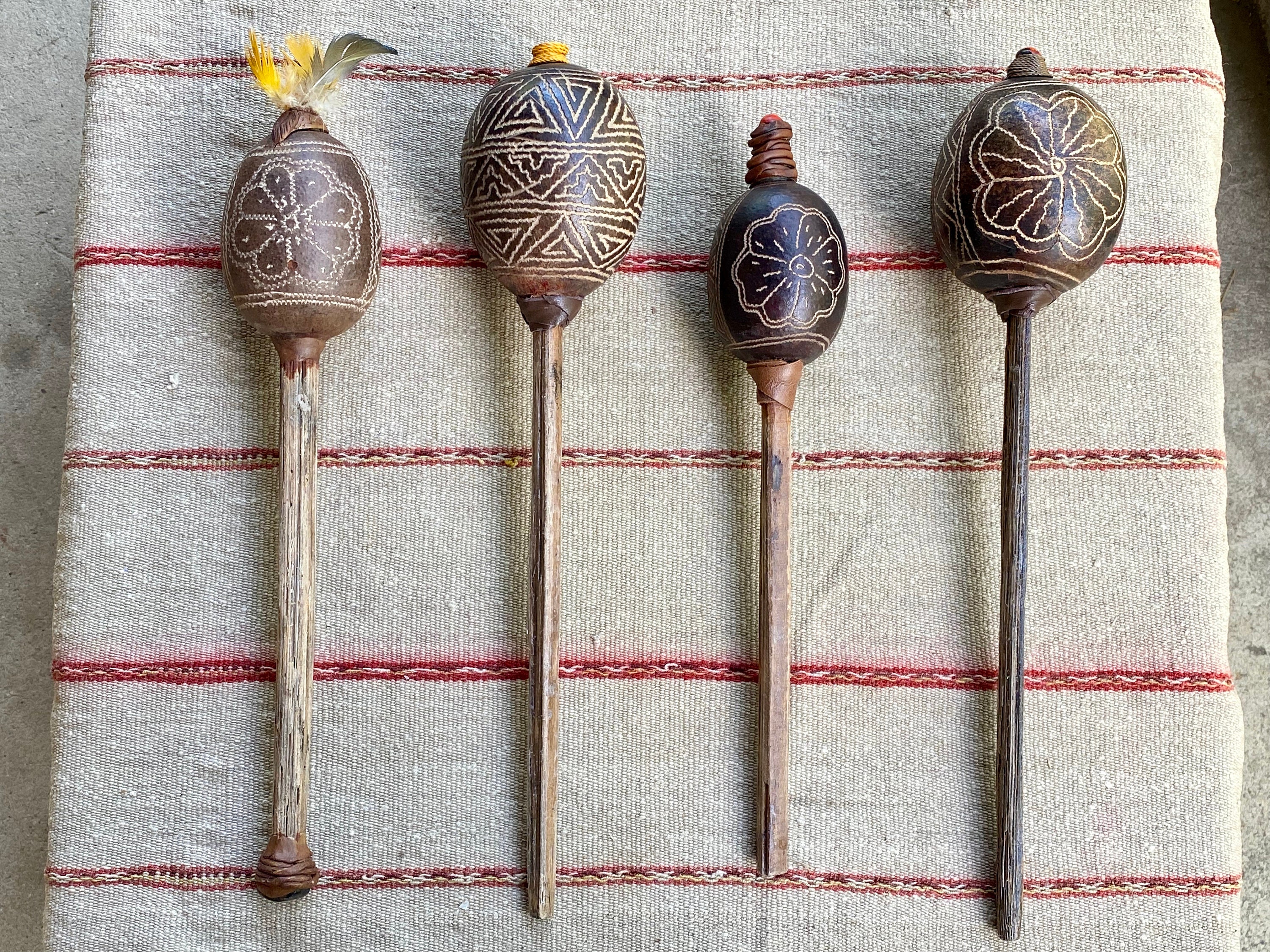 Shaman Rattle, Traditional Shipibo Rattle for Shamanic Plant Medicine