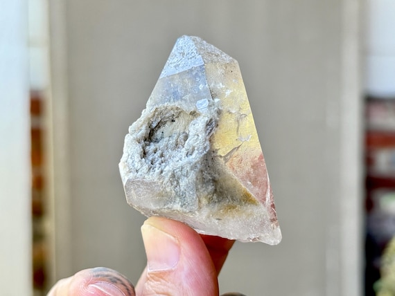 Lodolite Quartz with White and Gray Inclusions, 85g, New Find, Self-Standing Crystal, Corinto, Minas Gerais, Brazil R614