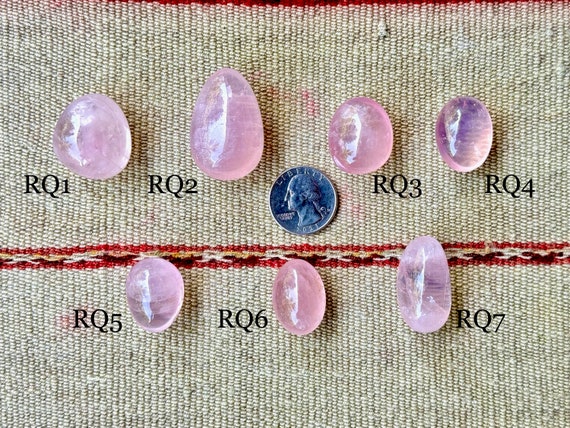 Rose Quartz Egg, Your Choice of 7 Polished Pink Rose Quartz Palm Stones, Heart Healer, Heart Chakra, Divine Feminine, Brazil P809