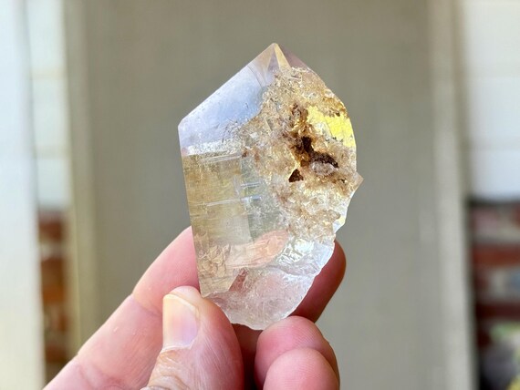 Lodolite Quartz, Water Clear with Kaolinite, 79g, Highest Quality, Corinto, Minas Gerais, Brazil R513