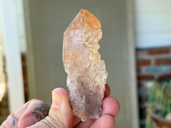 Ancient Sage Tangerine Quartz, Hydrothermally Etched, 101g, Spiritual Transformation & Evolution, Para, Brazil T728