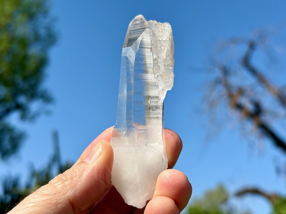 Blue Needle Lemurian Quartz with Time Link, AAA Water Clear, 77g, New Find, Bahia, Brazil A313