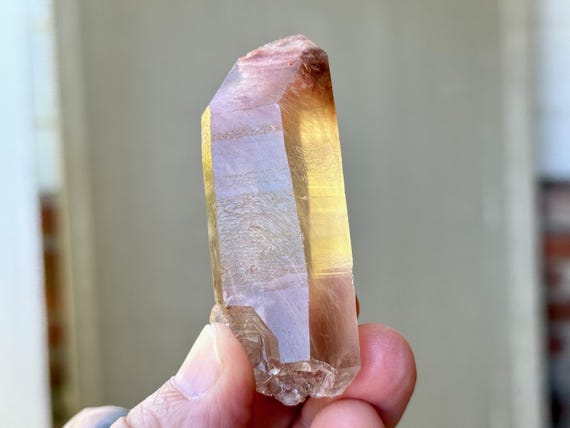 Red Rutile Lemurian Quartz, White Amphibole Inclusions, 69g, Rare Find, Diamantina, Minas Gerais, Brazil T790