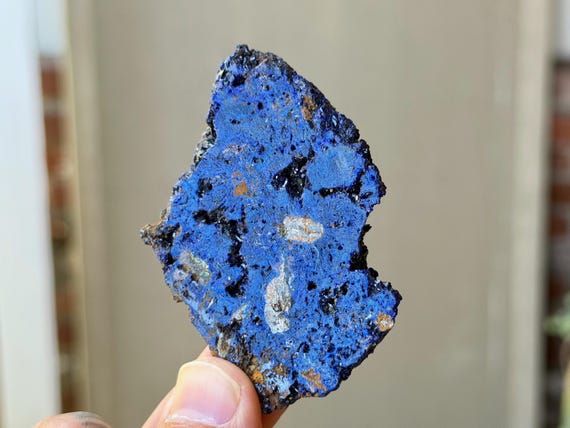 Azurite Crystal Slice, 56g, Natural Cross Section, Third Eye Chakra, Integrated Healing, Morocco A883