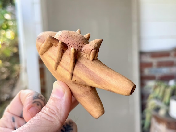 Spider Kuripe, Traditional Shamanic Applicator Pipe, Hand Carved from a Single Block of Cempaka Wood