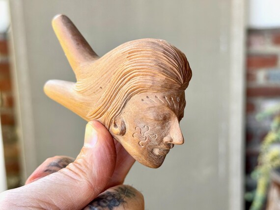 Goddess Kuripe, Traditional Feminine Jungle Spirit, Shamanic Applicator Pipe, Hand Carved from Solid Beech Wood