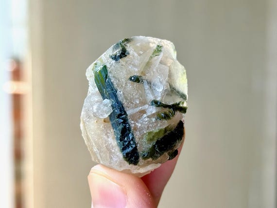 Green Tourmaline Quartz, 36g, New Find, Natural Spirits & Purification, Coronel Murta, Minas Gerais, Brazil T068