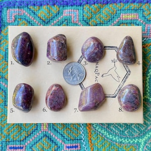 Lila Rubin, poliert, wählen Sie EINE von Acht, Kundalini Energie, Wohlstand & Überfluss, Indien A804