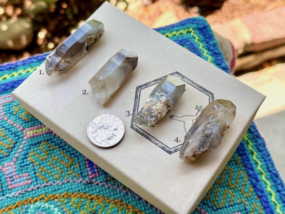White Phantom Lodolite Quartz, Isis Crystals with Layered Pyramidal Inclusions, Choose ONE of Four, Minas Gerais, Brazil T028