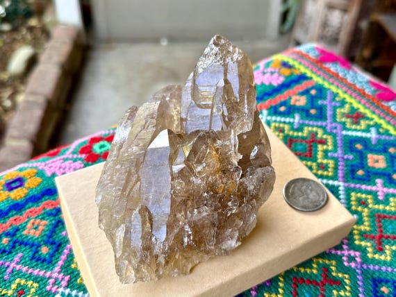 Elestial Smoky Citrine, Self-Standing, 546g, New Find, Manifestation & Creativity, Aracuai, Minas Gerais, Brazil V316