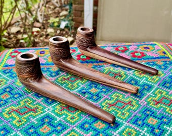 peruvian tobacco mapacho Ceremonial Tobacco Mapacho Pipe - Hand-carved Hummingbird (colibri) Pipe #3  – Palo Sangre Rosewood – Artisan Made in Peru