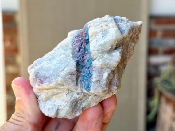 Paraiba Tourmaline & Albite, Bicolor Pink and Blue, 299g, Self-Standing, Rio Grande Del Norte, Brazil V688
