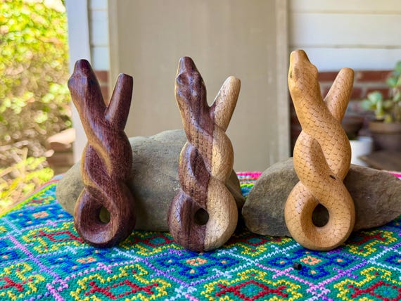 Serpent Kuripe, Traditional Shamanic Applicator Pipe, Choose ONE of Three, Hand Carved from Tropical Hardwood
