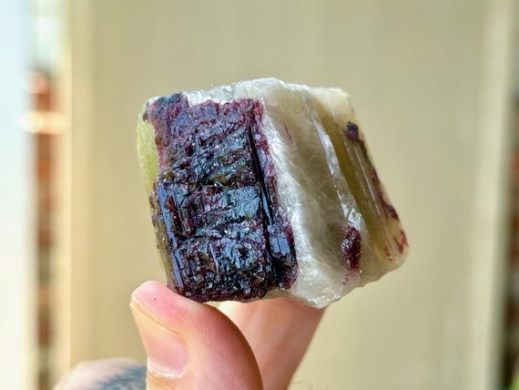 Citrine with Pink Tourmaline, Unicorn Stone, 103g, Solar Plexus & Heart Chakra, Coronel Murta, Minas Gerais, Brazil T067