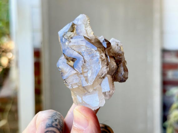 Elestial Smoky Quartz with Lustrous Jacare Textures, 145g, Aracuai, Minas Gerais, Brazil W680