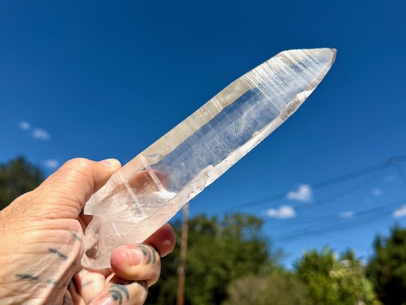 Lemurian Quartz, Double Terminated & Elongated Formation, 358g, New Find, Bahia, Brazil V736
