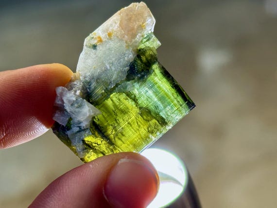 Tricolor Tourmaline, Yellow, Blue & Green, 18g, New Find, Coronel Murta, Minas Gerais, Brazil A515