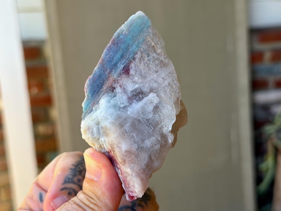 Paraiba Tourmaline & Albite, Bicolor Pink and Blue, 167g, New Find, Rio Grande Del Norte, Brazil V691