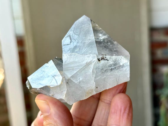 Black Tourmaline Quartz, Tantric Twin with Record Keepers, Self-Standing, 204g, Cabo Saco Mine, Diamantina, Minas Gerais, Brazil V222