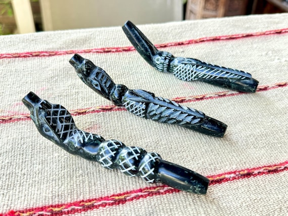 Stone Tepi Pipe, Serpent, Condor or Hummingbird, Shamanic Applicator Pipe, Handmade from Native Serpentine Stone in Peru's Sacred Valley