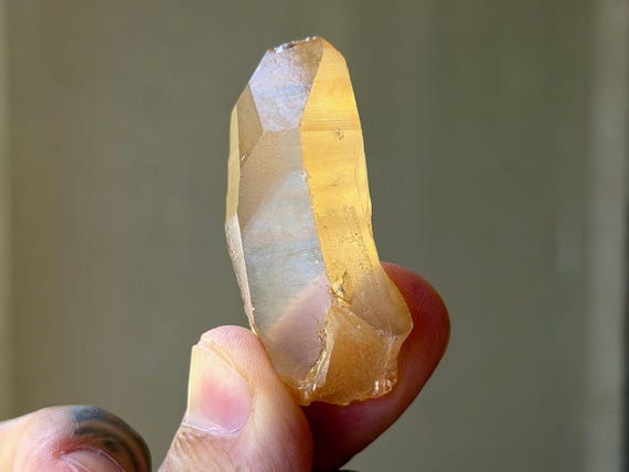 Tangerine Lemurian Quartz with Time Link, 30g, Sacral & Solar Plexus Chakra, Minas Gerais, Brazil B