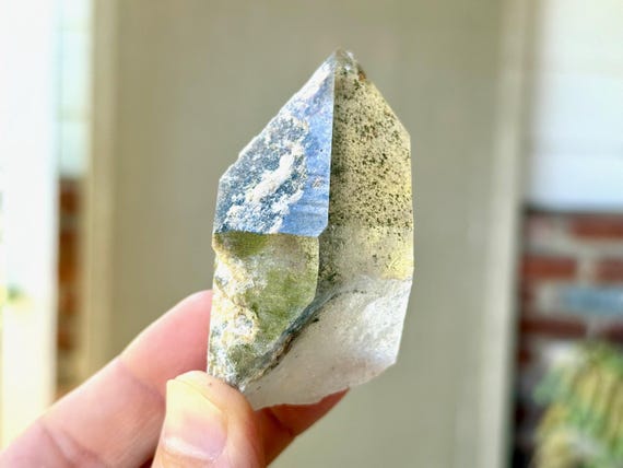 Green Chlorite Phantom Quartz, 120g, Heart Chakra, Purification & Nature Spirits, Corinto, Minas Gerais, Brazil S882
