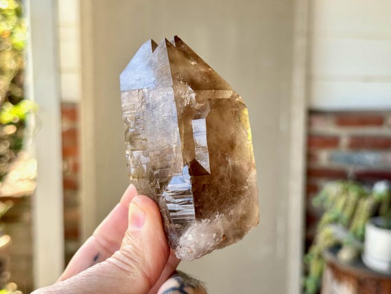 Smoky Cathedral Quartz, 300g, Crystal for Akashic Record Access, Grounding & Protection, Diamantina, Minas Gerais, Brazil W741