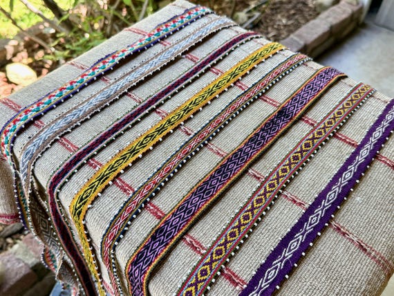 Watana Ties, Large Size, Andean Beaded Bracelet/Hatband, Traditional Despacho Tie for Mesa, Handmade in Chawaytiri, Peru