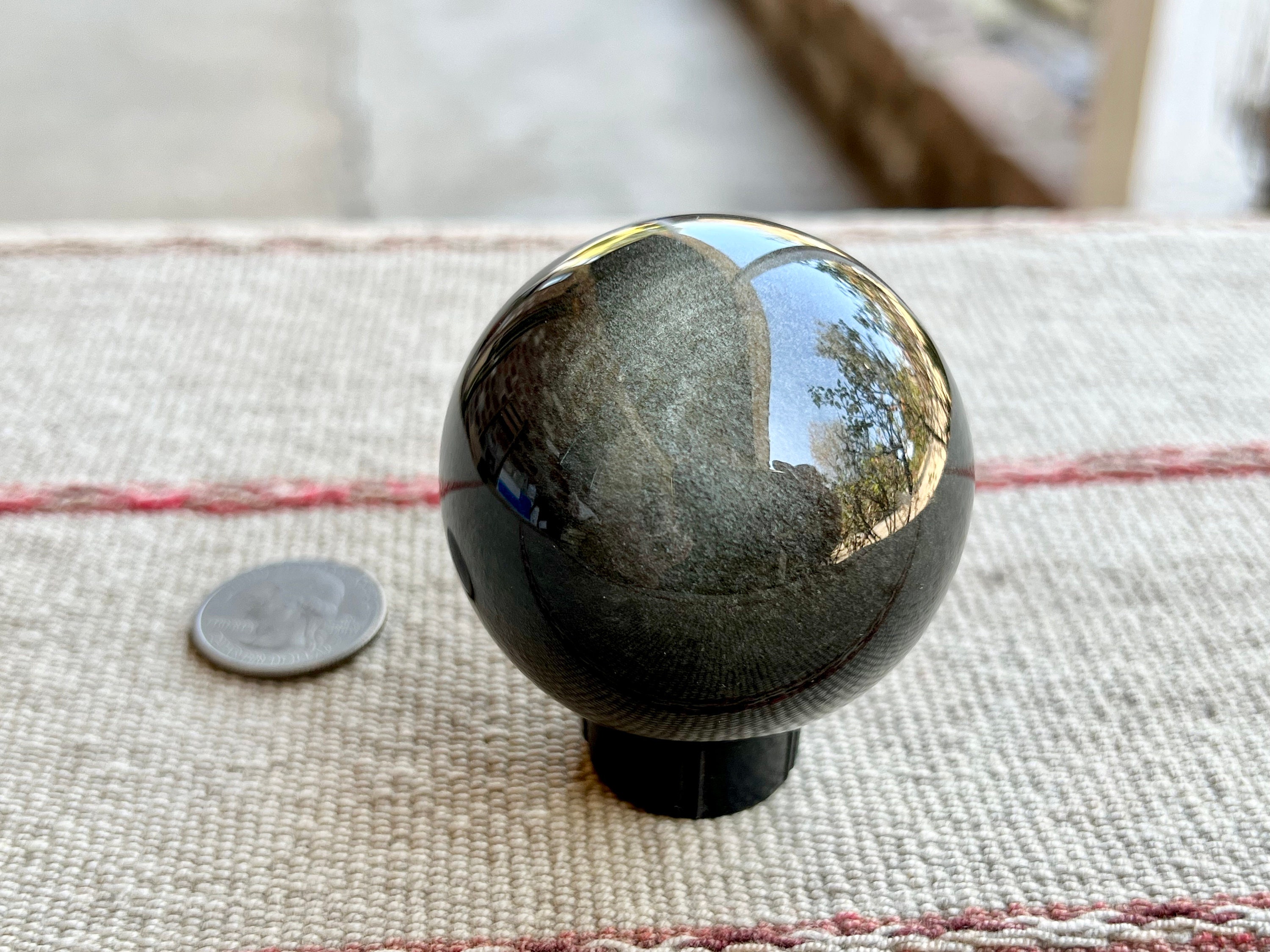 Obsidian Sphere, 2 Silver Sheen Obsidian Crystal Ball, Protection ...