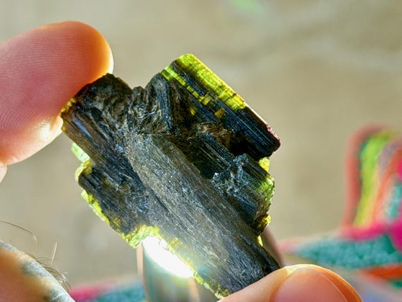 Green Tourmaline, Aricanga Mine, 16g, Heart Healer, Purification, São Jose da Safira, Minas Gerais, Brazil A791