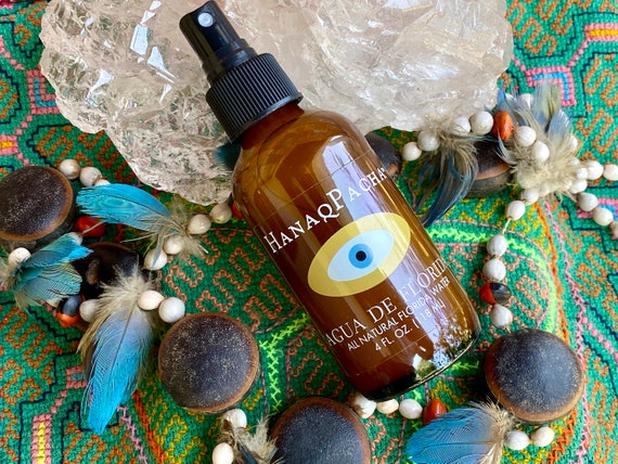 Florida Water, Handcrafted Natural Agua de Florida, 4 oz - Traditional Shamanic Cleansing and Protection Spray, Room Mist